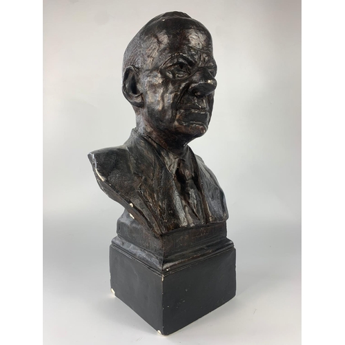 77 - Large early 20th century plaster bust of gentleman, 57cm