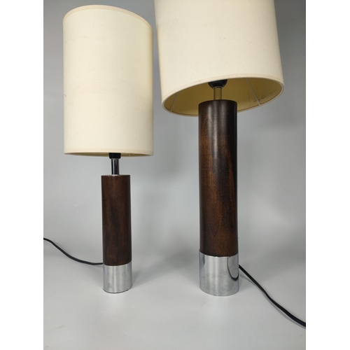 82 - Two modern decorative rosewood lamps, 68cm