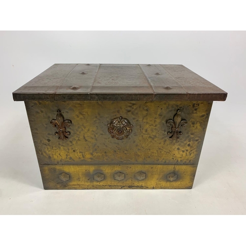 93 - Brass coal box 49x34x33