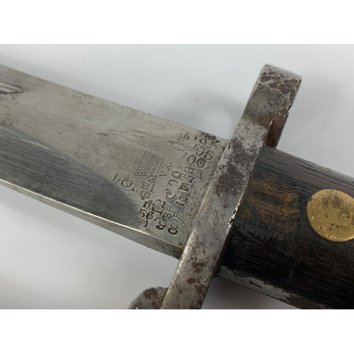 1 - Late 19th century bayonet stamped, W.D. and V.R.  44cm