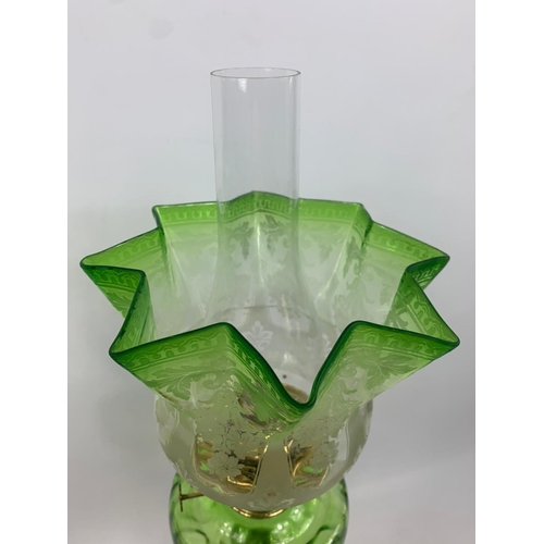 15 - Pair of tall Victorian style oil lamps with Corinthian style pillars, 84cm