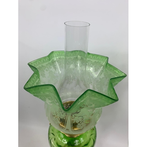 15 - Pair of tall Victorian style oil lamps with Corinthian style pillars, 84cm