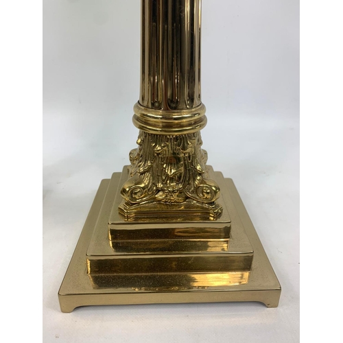 15 - Pair of tall Victorian style oil lamps with Corinthian style pillars, 84cm