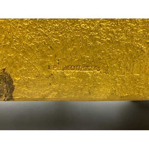 19 - Large 19th century ornate gilded brass clock by PH Mourey. 53cm x 59cm