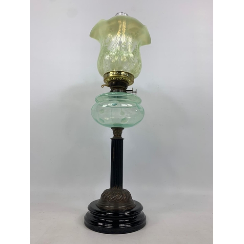 20 - Large late 19th century oil lamp, 69cm