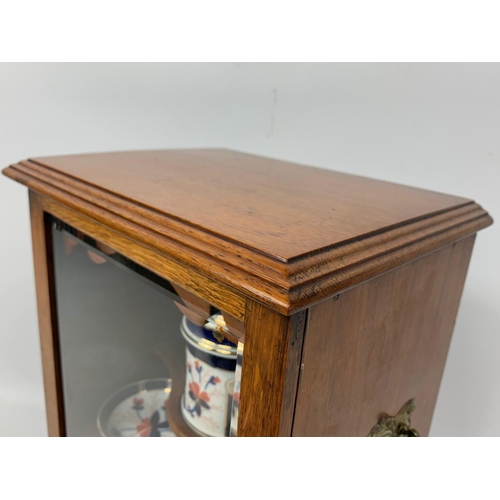 24 - Edwardian smokers cabinet, 29cm x 21cm x 43cm