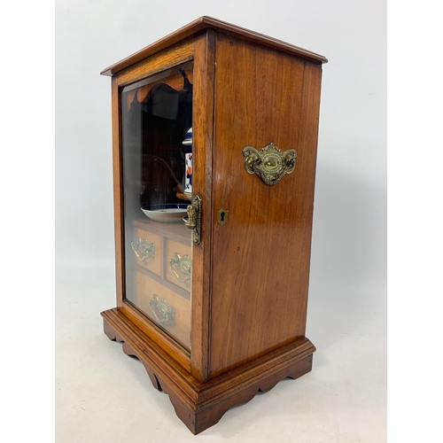 24 - Edwardian smokers cabinet, 29cm x 21cm x 43cm