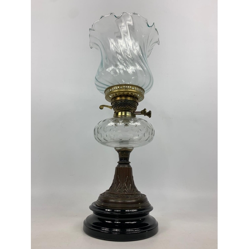26 - Victorian style oil lamp, 53cm