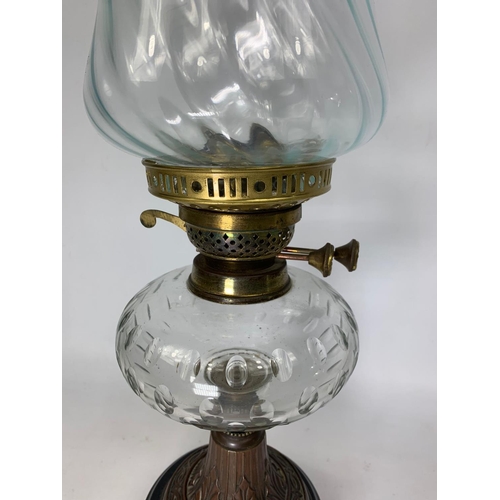 26 - Victorian style oil lamp, 53cm