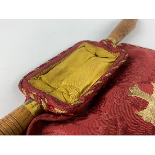 3 - Edwardian church offering pouch, 32cmx21cm