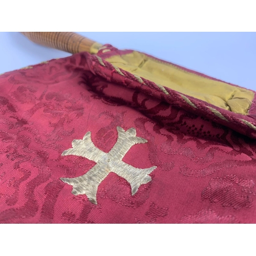 3 - Edwardian church offering pouch, 32cmx21cm