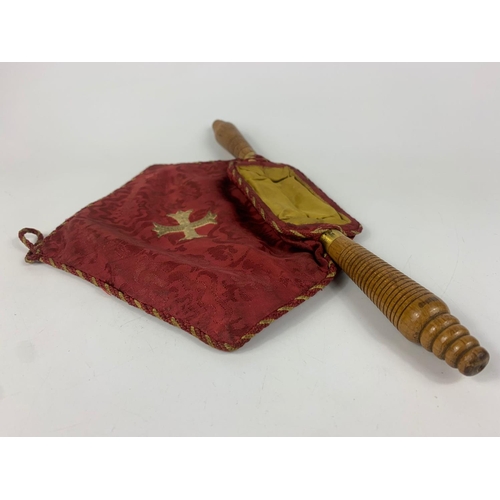 3 - Edwardian church offering pouch, 32cmx21cm