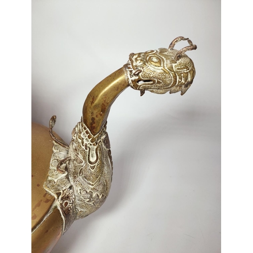 33 - Large vintage Middle Eastern pot with dragon decoration. 37x47cm