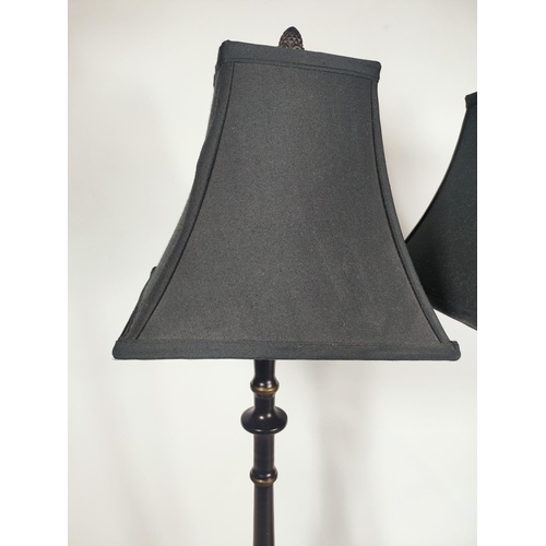 44 - Pair of black lamps, 77cm