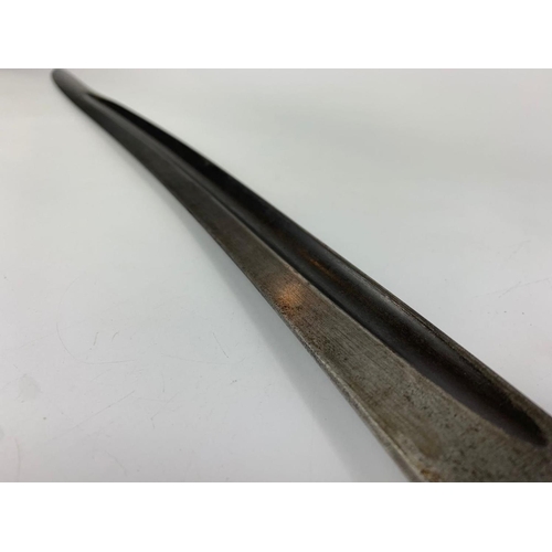 7 - 19th century English sword bayonet, possibly naval. 71cm