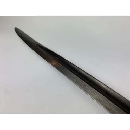 7 - 19th century English sword bayonet, possibly naval. 71cm