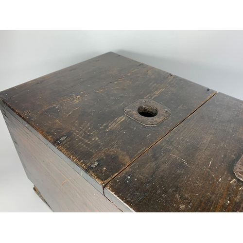 9 - 19th century Japanese wooden cash box, 46x28x28cm