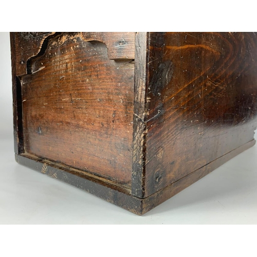 9 - 19th century Japanese wooden cash box, 46x28x28cm
