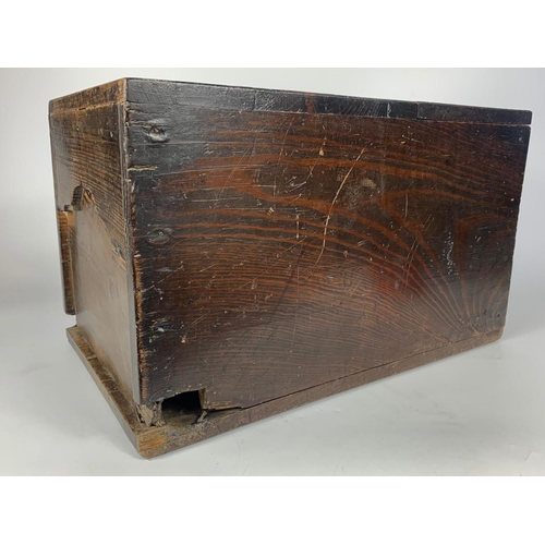 9 - 19th century Japanese wooden cash box, 46x28x28cm