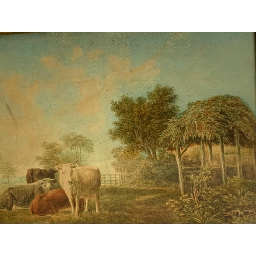 23 - Late 19th century gilt framed watercolour painting, 37cm x 29cm