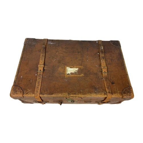 118a - Large vintage leather case, 93cm x 58cm x 33cm