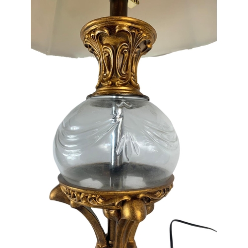 108 - Large ornate gilded lamp. 80cm