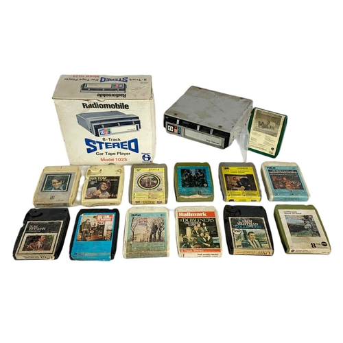 116 - Radiomobile 8-Track Stereo in box. With tapes. Car Tape Player. Model 102S.