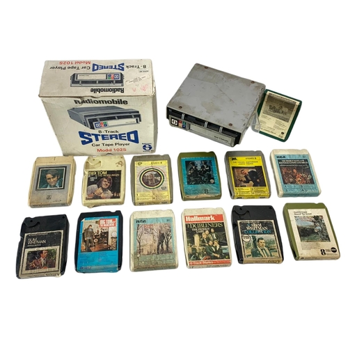 116 - Radiomobile 8-Track Stereo in box. With tapes. Car Tape Player. Model 102S.