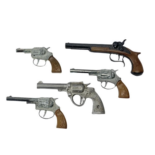 119 - Vintage 1960’s toy pistols. 3 Lone Star Ramrod toy pistols, Codeo pistol and 1 other.