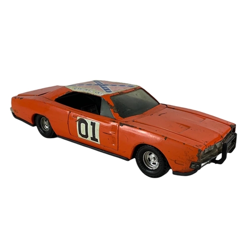 125 - Vintage General Lee, A-Team and Knight Rider tin toys. 34cm