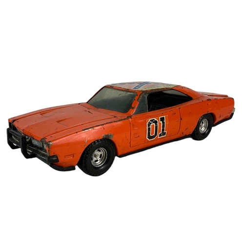 125 - Vintage General Lee, A-Team and Knight Rider tin toys. 34cm