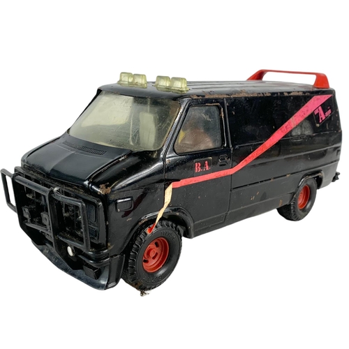 125 - Vintage General Lee, A-Team and Knight Rider tin toys. 34cm