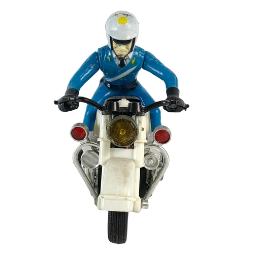 126 - Vintage 1960’s Hong Kong battery operated police motorcycle. 20/16cm