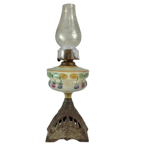 132 - Late Victorian oil lamp. 47cm