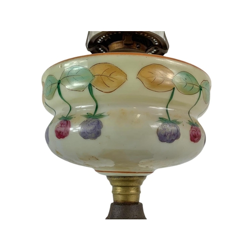 132 - Late Victorian oil lamp. 47cm