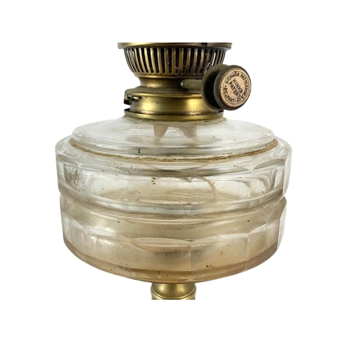 133 - Late Victorian oil lamp. 57.5cm