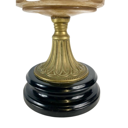 133 - Late Victorian oil lamp. 57.5cm