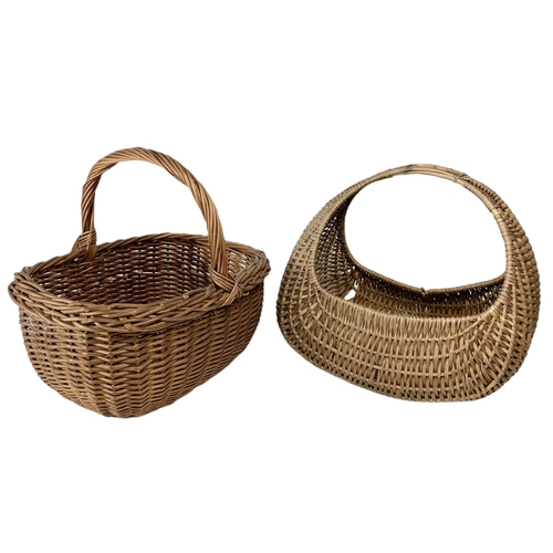 140 - 2 vintage wicker baskets. 37cm