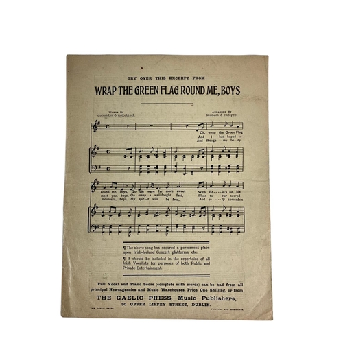 192 - Early 20th century old Irish song sheet. The Flag of Freedom. 25.5/31cm