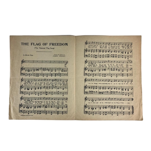 192 - Early 20th century old Irish song sheet. The Flag of Freedom. 25.5/31cm