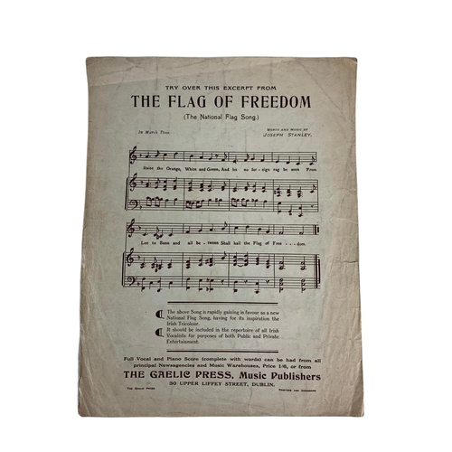 194 - Early 20th century old Irish song sheet. Wrap The Green Flag Round Me Boys. 25.5/33cm.