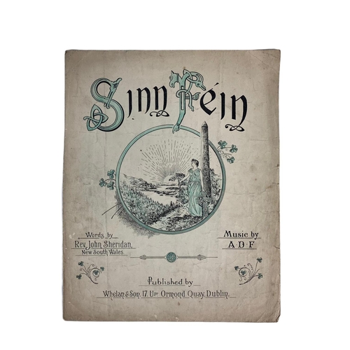 195 - Early 20th century old Irish song sheet. Sinn Fein. 25.5/32cm