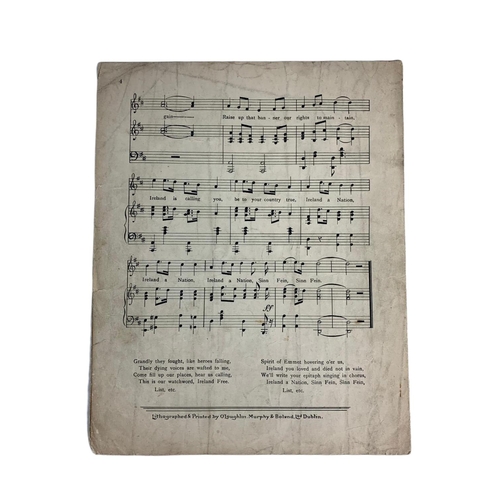 195 - Early 20th century old Irish song sheet. Sinn Fein. 25.5/32cm