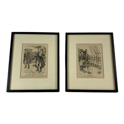 201 - 2 vintage reframed Punch Books of Churchill. 35/43cm