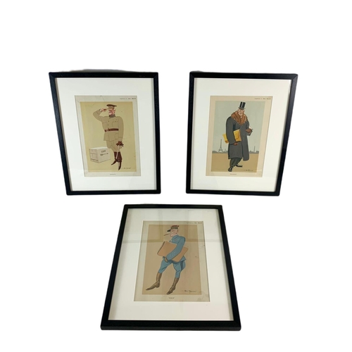 208 - Set of 3 early 20th century reframed military Versailles prints. WW1. 37/46.5cm