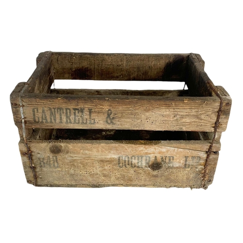 213 - 2 Victorian tool trays and a vintage wooden crate. 55/34cm.