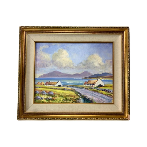 227 - Gilt framed oil painting signed Fitzgerald. 62/52cm