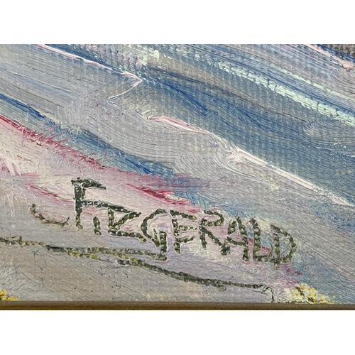 227 - Gilt framed oil painting signed Fitzgerald. 62/52cm