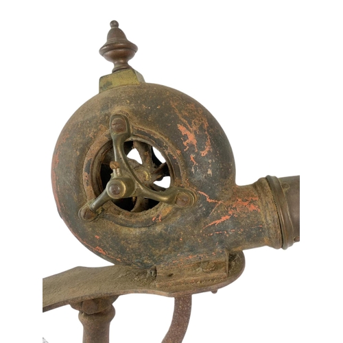 235 - Victorian brass and cast iron bellows. 69/56cm