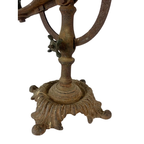 235 - Victorian brass and cast iron bellows. 69/56cm